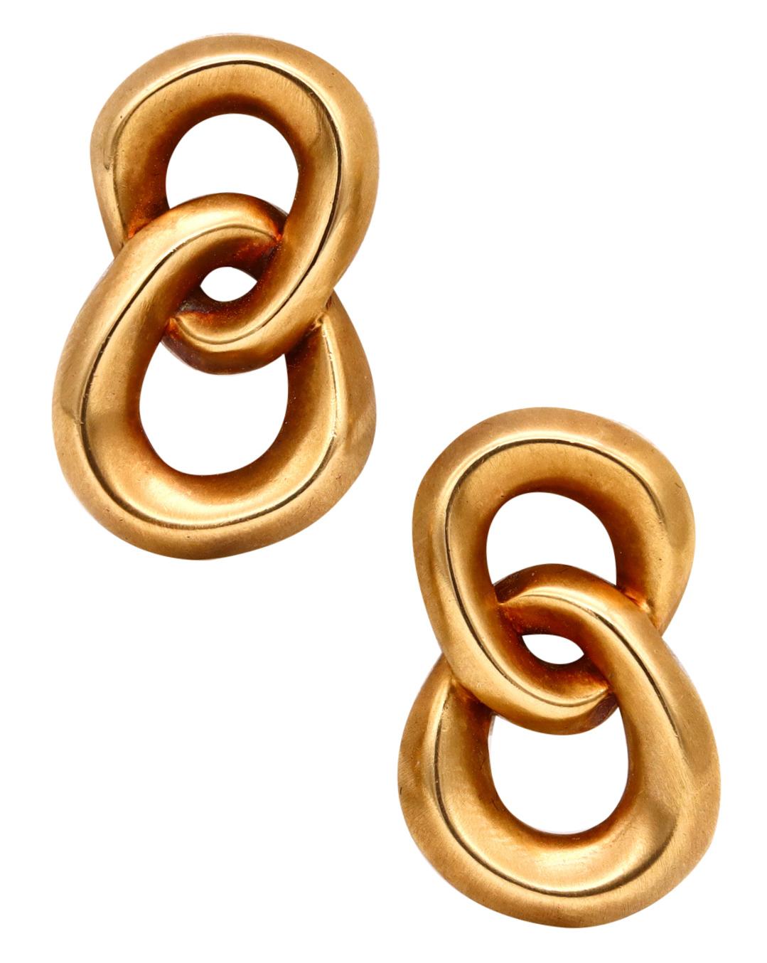 Angela Cummings 1986 New York Studios Double Circled Earrings in Solid 18Kt Gold