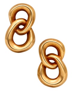 Angela Cummings 1986 New York Studios Double Circled Earrings in Solid 18Kt Gold