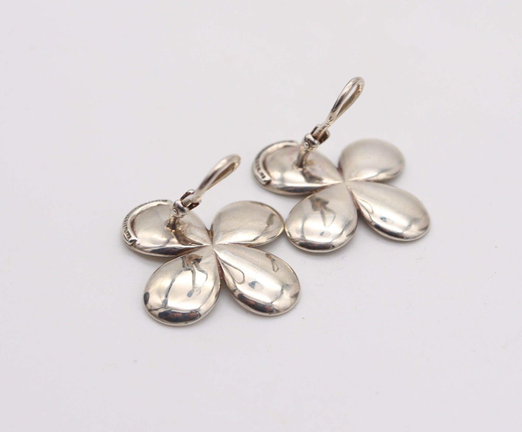 ANGELA CUMMINGS 1987 Orecchini con petali di fiori modernisti in argento 925 in vendita 3
