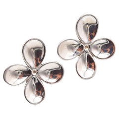 ANGELA CUMMINGS 1987 Orecchini con petali di fiori modernisti in argento 925