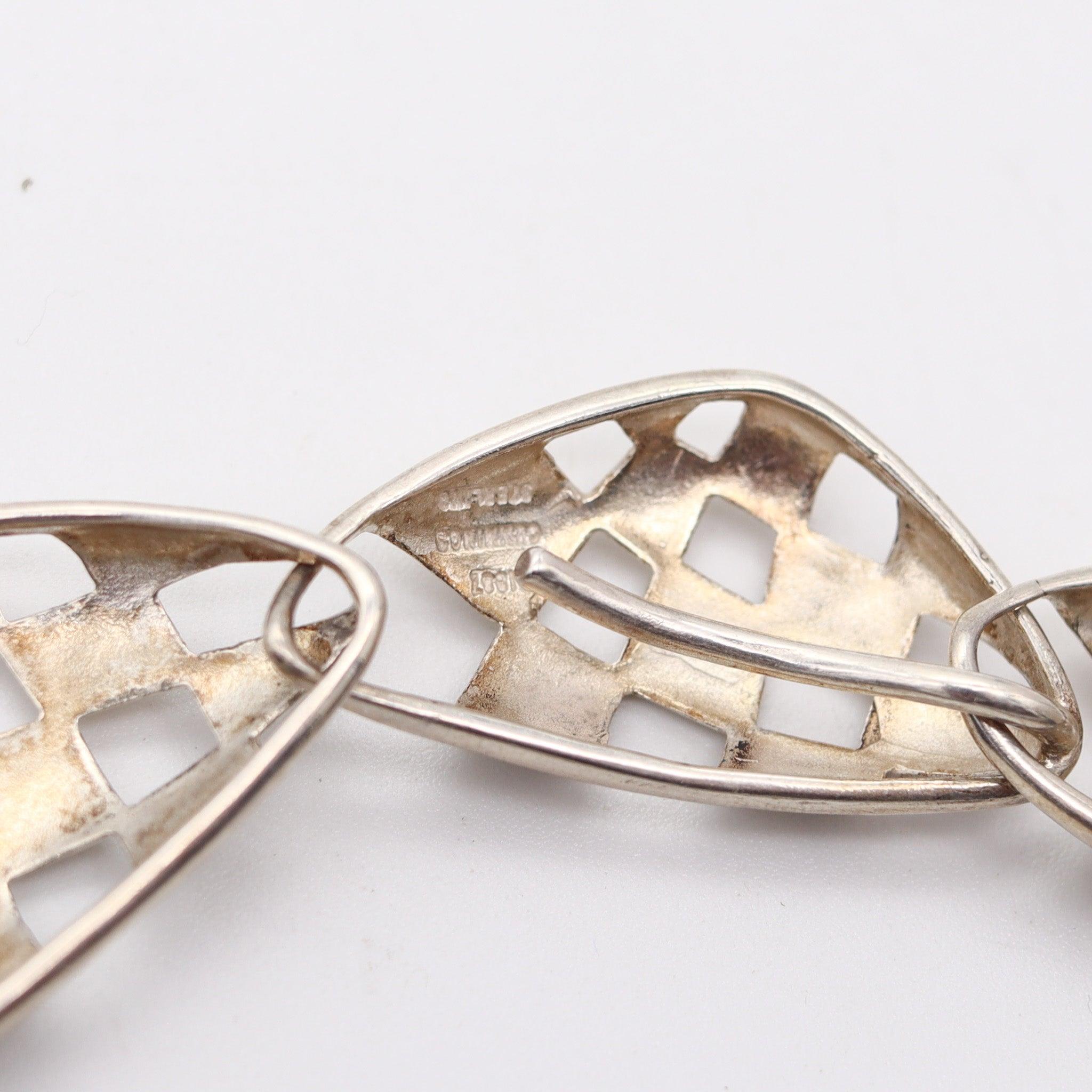 ANGELA CUMMINGS 1987 Studio Geometric Sculptural Necklace In .925 Sterling For Sale 1