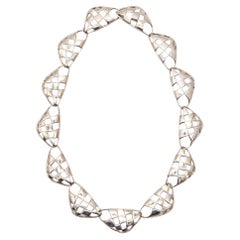 ANGELA CUMMINGS 1987 Studio Geometrische skulpturale Halskette in .925 Sterling