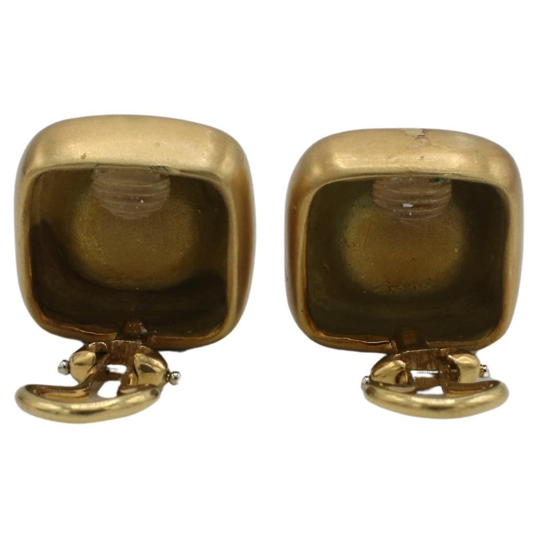Round Cut Angela Cummings 1988 18 Karat Yellow Gold Pearl Clip-on Earrings For Sale