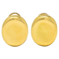 Angela Cummings 1989 18 Karat Gelbgold Vintage Ovale Ohr-Clip-Ohrringe