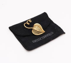 Angela Cummings 1989 Brooch in 18kt Yellow Gold with 3.76 Ctw in Green Sapphires