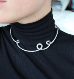 Angela Cummings 1991 Studio Twisted Free Form Necklace In .925 Sterling Silver
