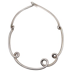Retro Angela Cummings 1991 Studio Twisted Free Form Necklace In .925 Sterling Silver
