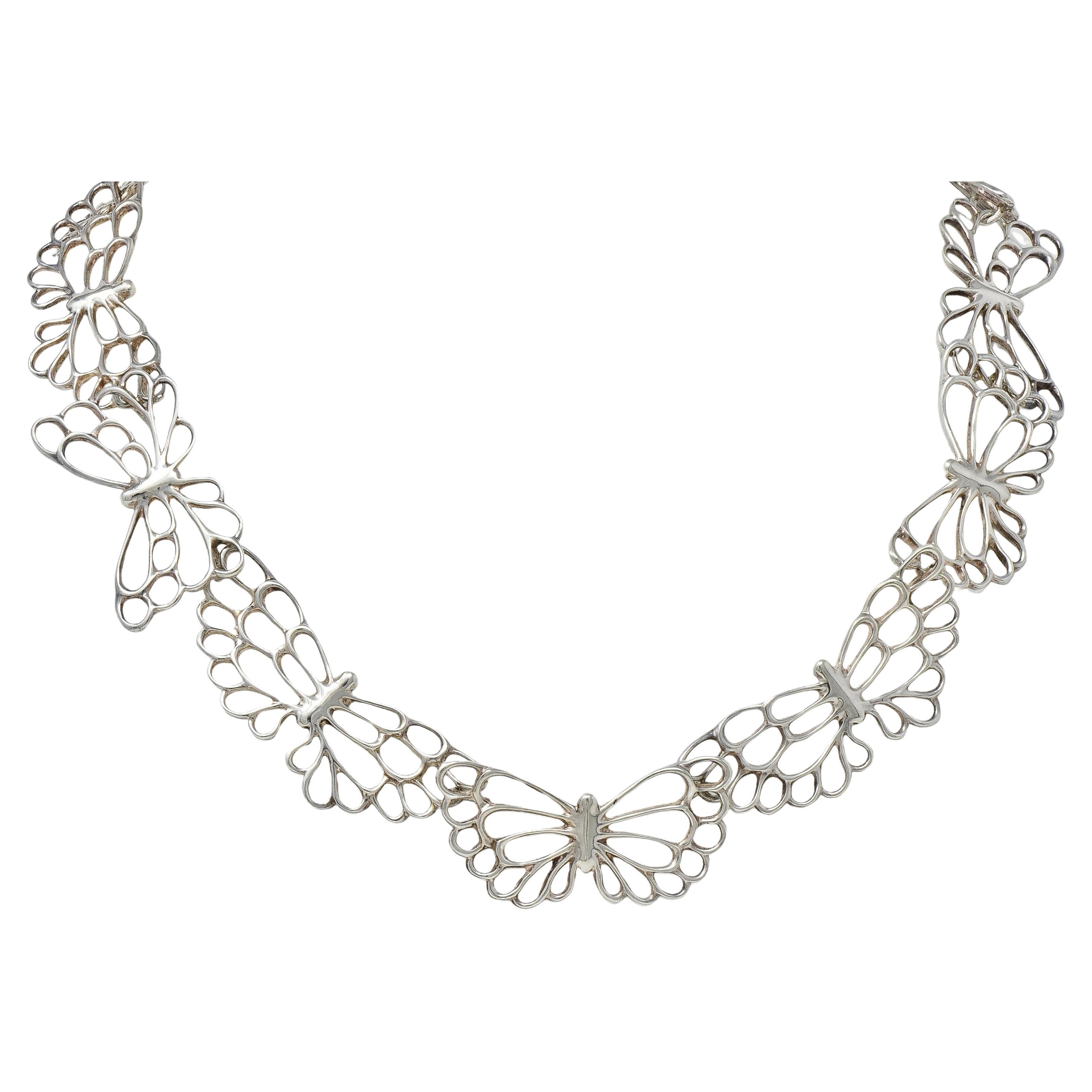 Angela Cummings 1992 Sterling Silver Vintage Butterfly Necklace
