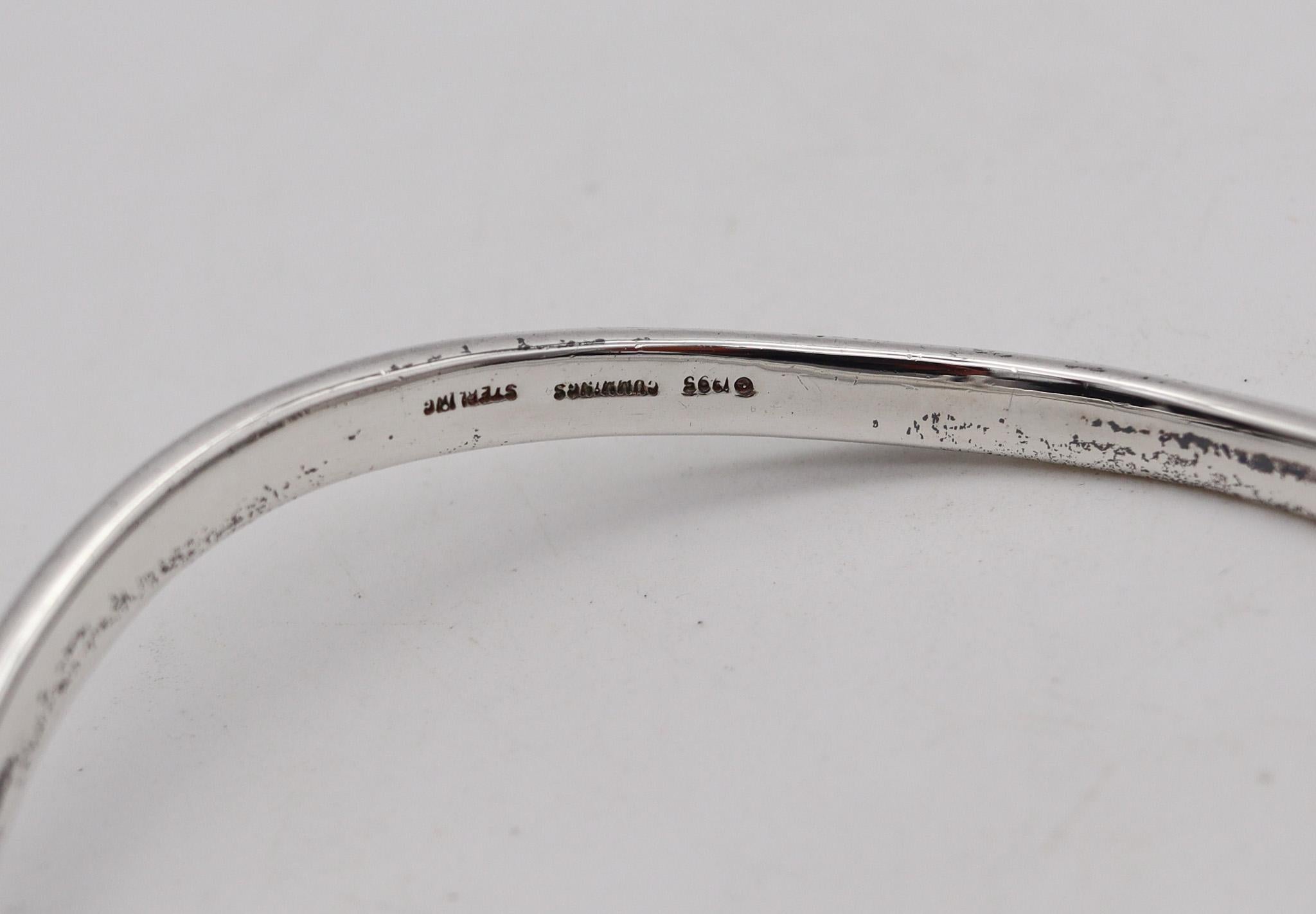 Modernist Angela Cummings 1995 Studio Twisted Sculptural Bangle In .925 Sterling Silver For Sale