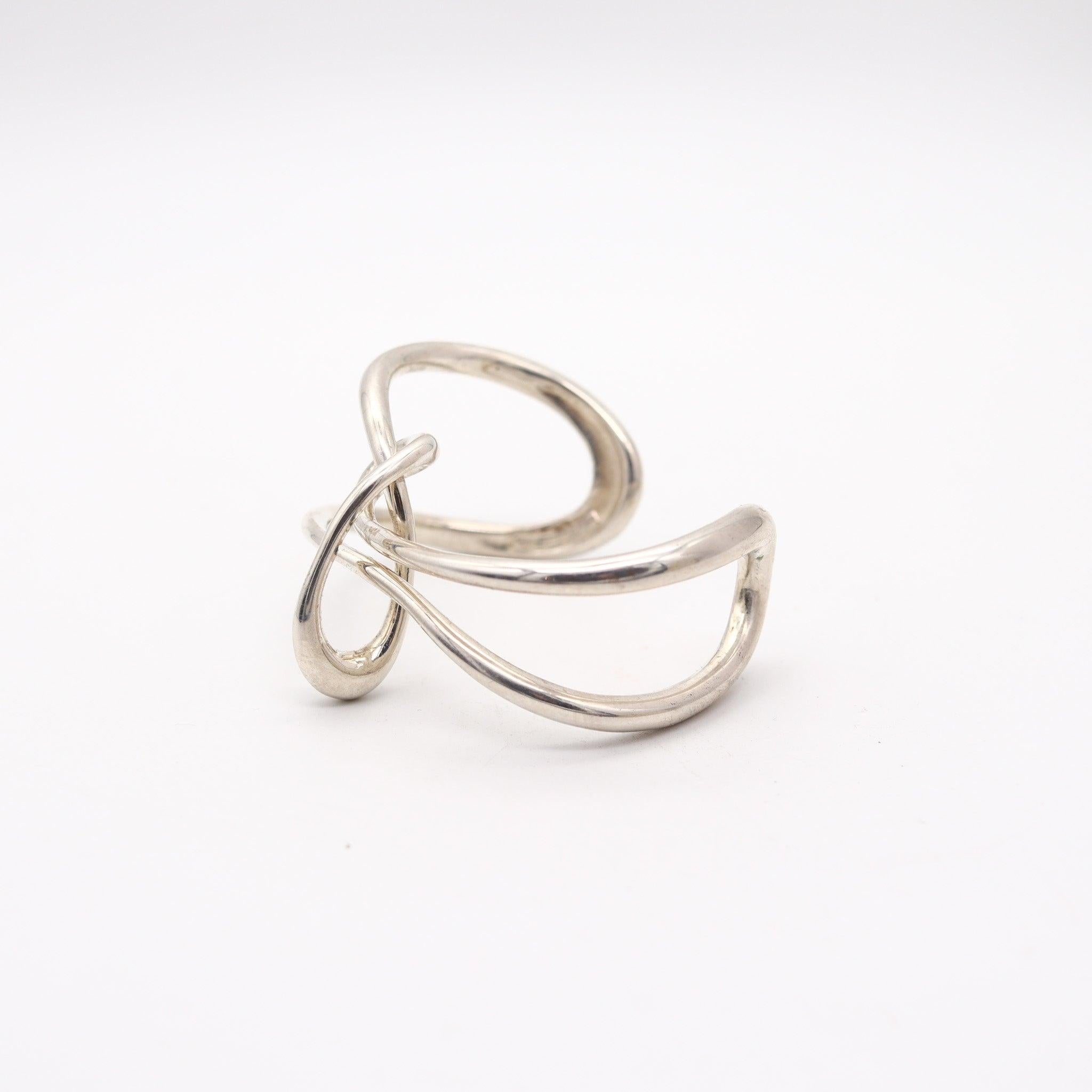 Women's ANGELA CUMMINGS 1997 Studio Twisted Sculptural Bracelet In .925 Sterling Silver For Sale