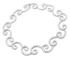 Angela Cummings 34 Carat Diamond Swirl Platinum Necklace