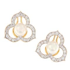 Angela Cummings Akoya Pearl Diamond Earrings