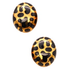 Angela Cummings Allure Pendientes de oro de 18 quilates con incrustaciones de jade negro