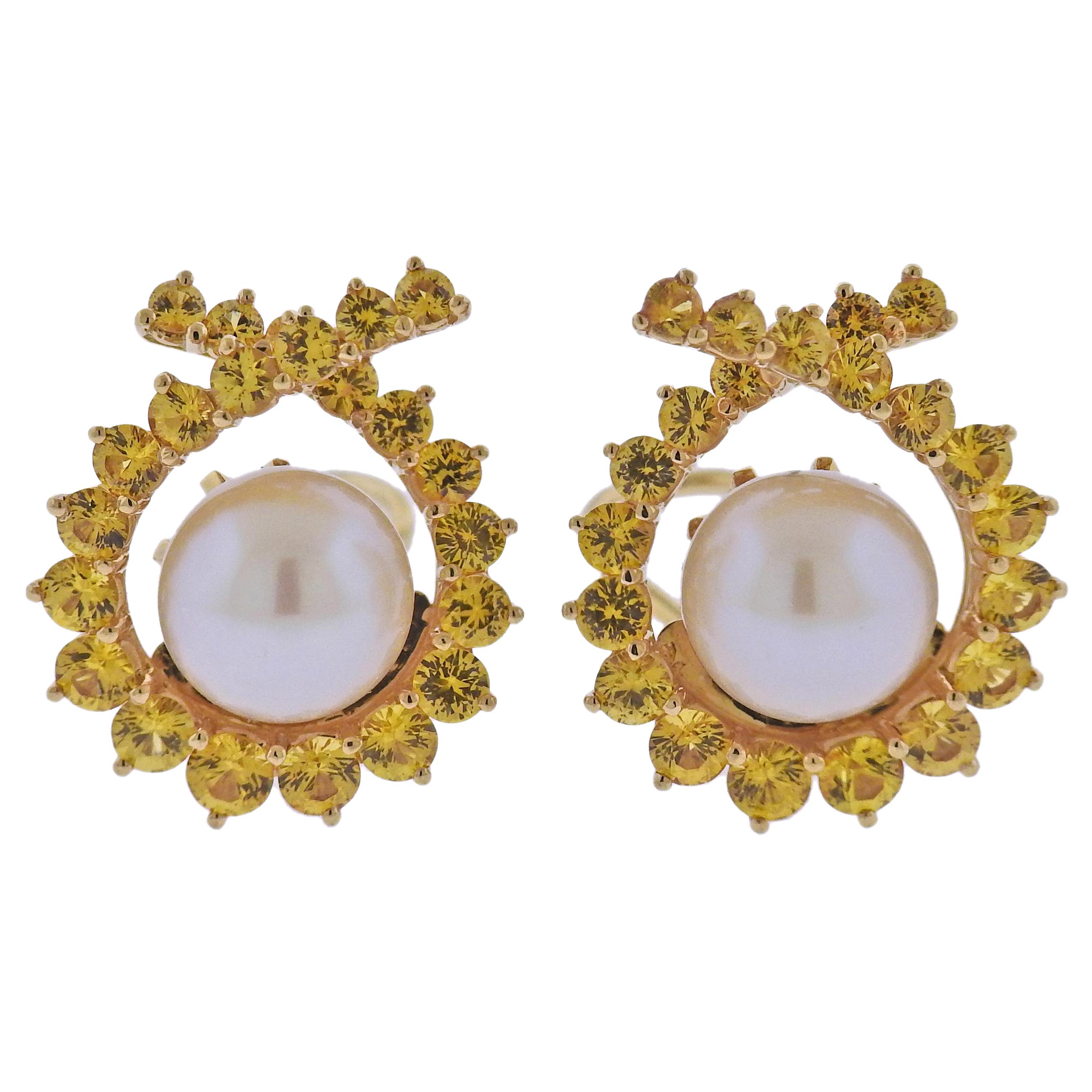 Tiffany and Co. Angela Cummings Mother-of-pearl GOLD Earrings at 1stDibs