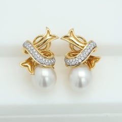 Angela Cummings Assael Pearl Diamond Clip Earrings