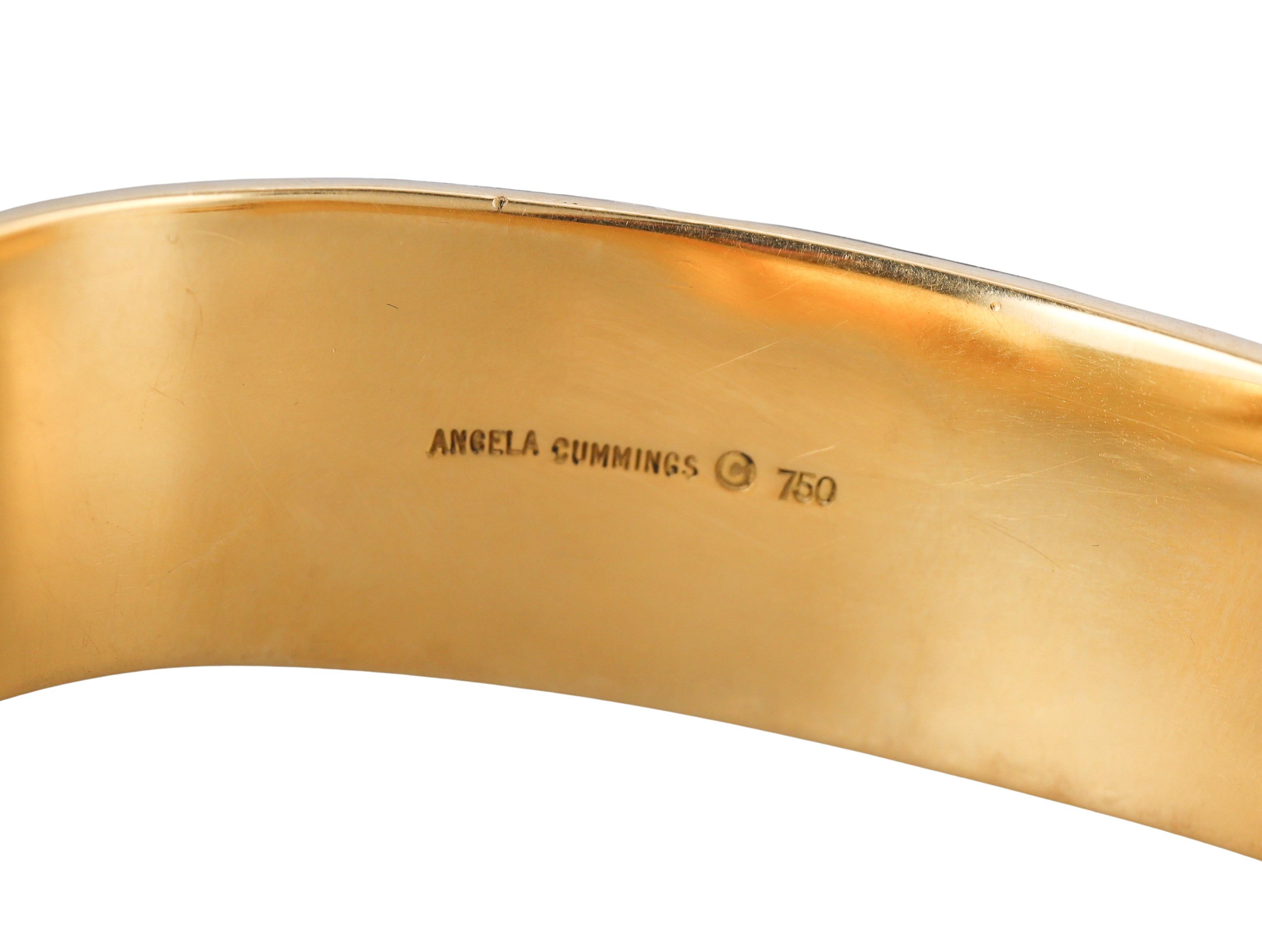 Bracelet en or jaune incrusté de jade noir Angela Cummings Pour femmes en vente
