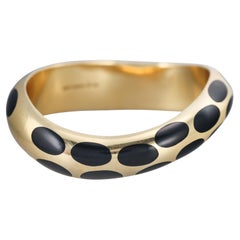 Angela Cummings Black Jade Inlay Yellow Gold Bangle Bracelet