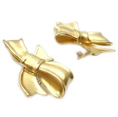 Angela Cummings Bow Yellow Gold Earrings, 1984
