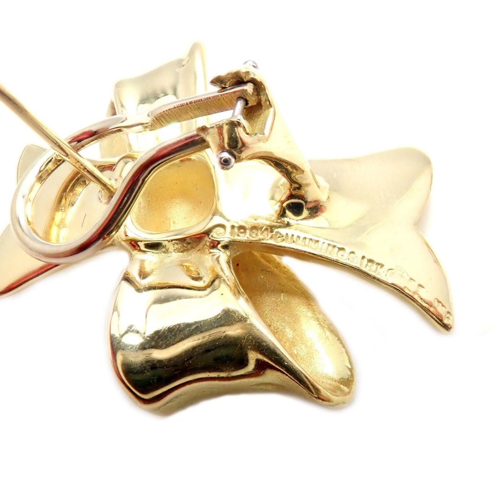 Angela Cummings Bow Yellow Gold Earrings, 1984 In Excellent Condition In Holland, PA