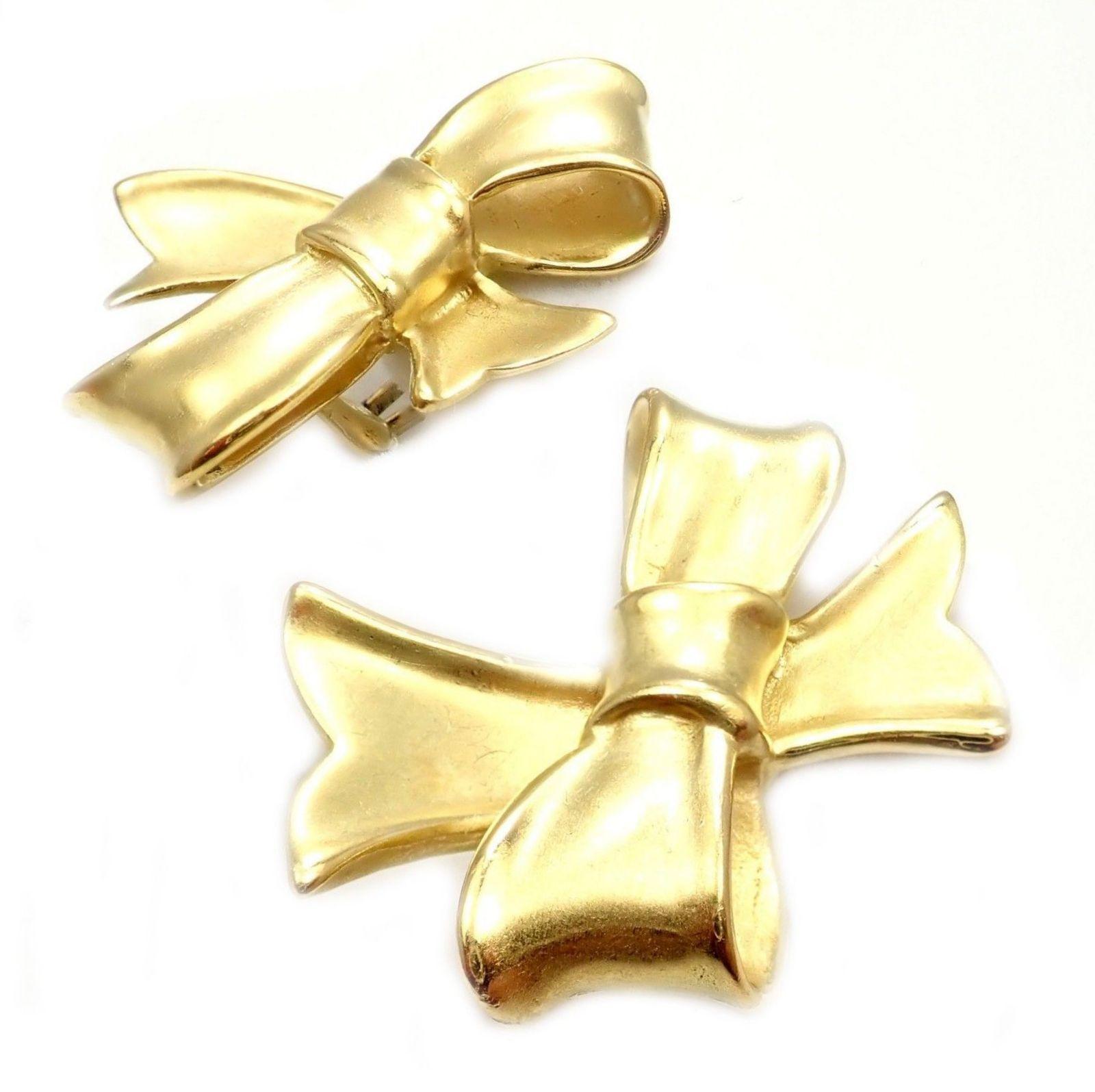 Angela Cummings Bow Yellow Gold Earrings, 1984 für Damen oder Herren