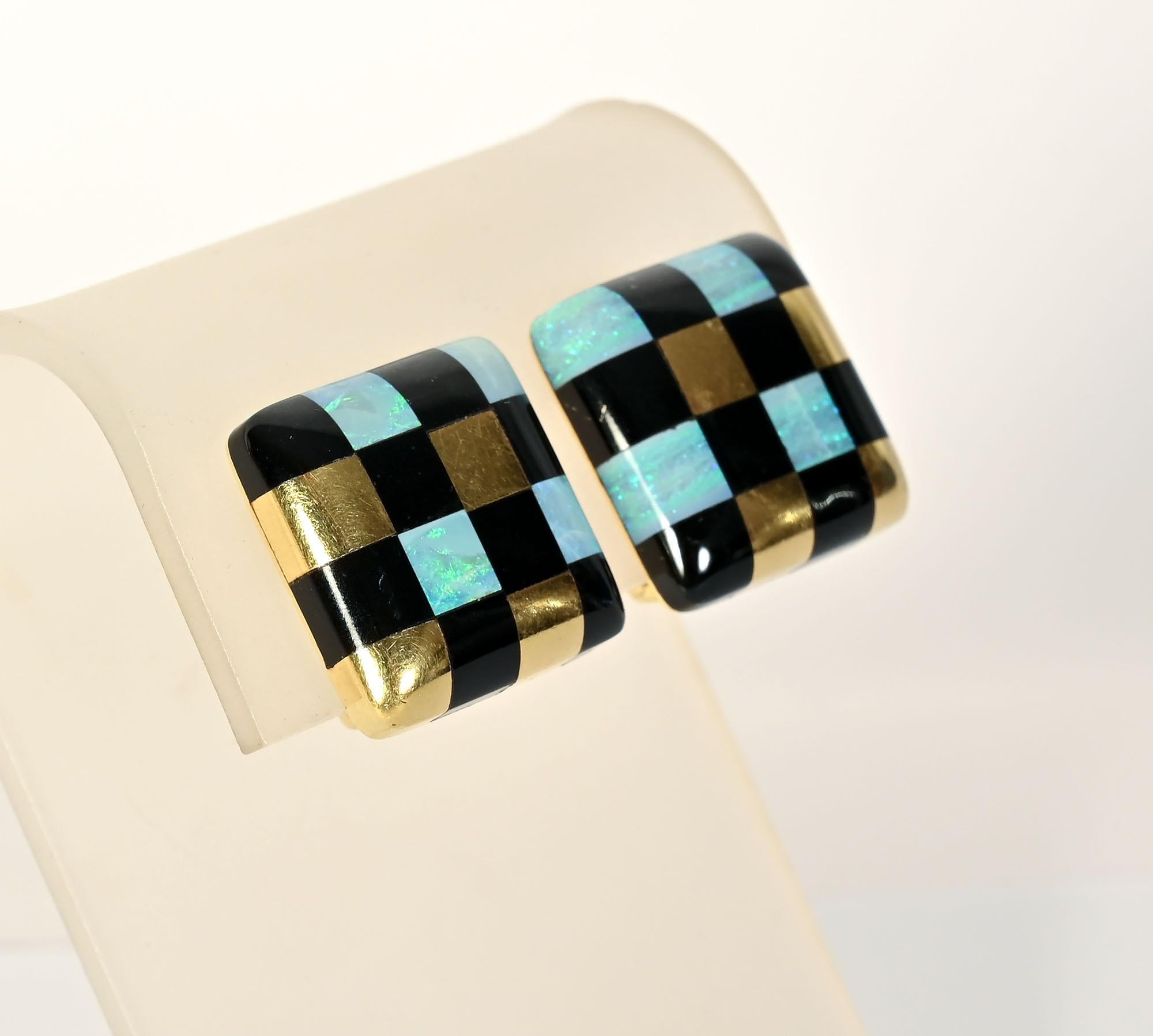 Modern Angela Cummings Checkerboard Earrings For Sale