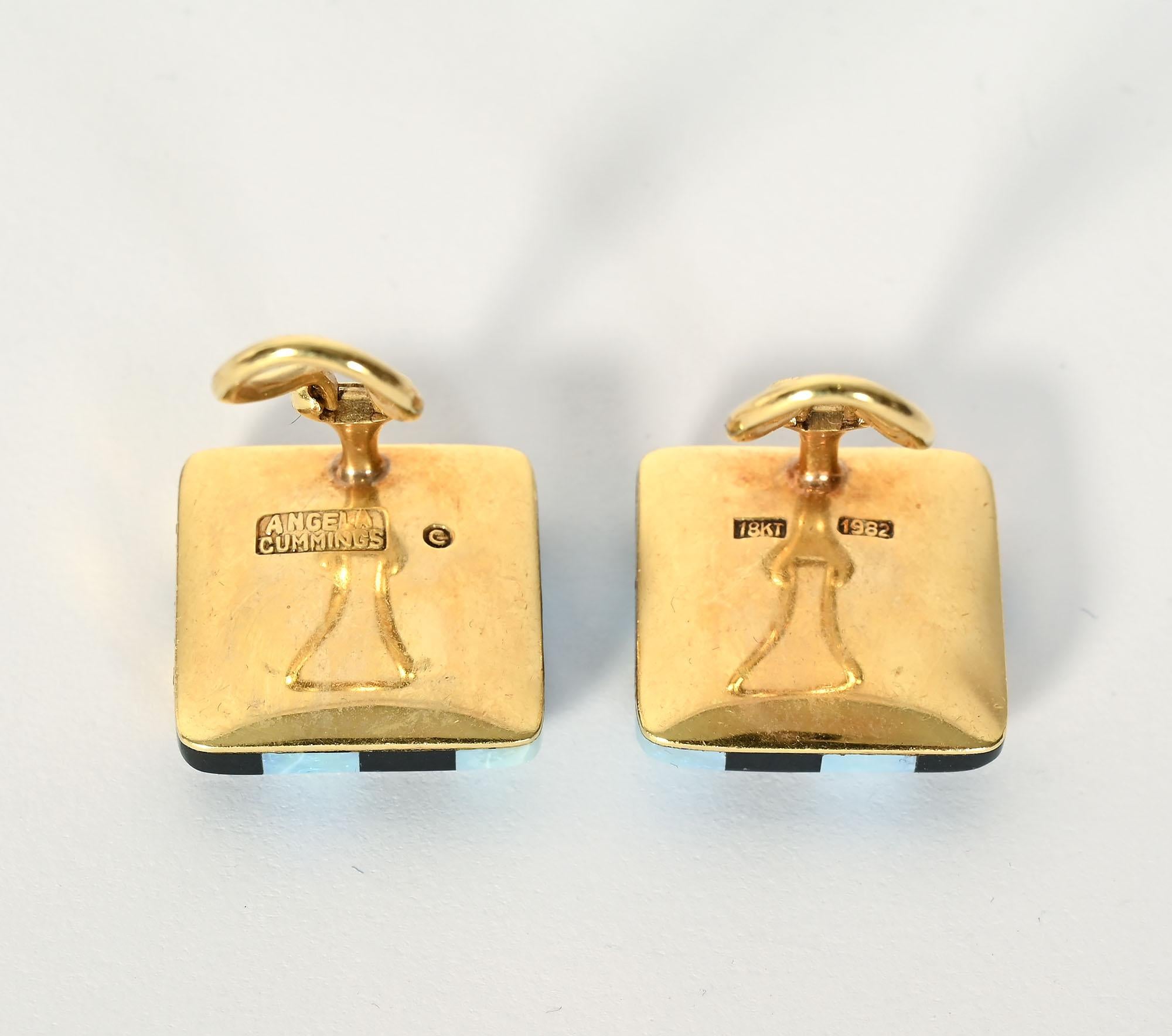 Angela Cummings Checkerboard Earrings In Excellent Condition For Sale In Darnestown, MD