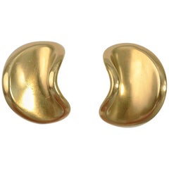 Angela Cummings Concave Lima Bean Shaped Gold Earrings
