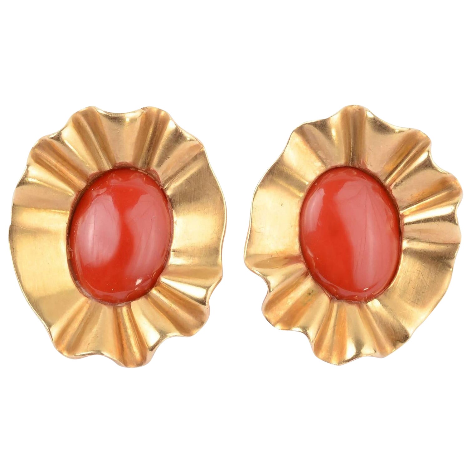 Angela Cummings Boucles d'oreilles en or et corail en vente