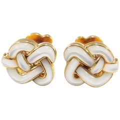 Angela Cummings Cufflinks Mother of Pearl Yellow Gold 18 Karat