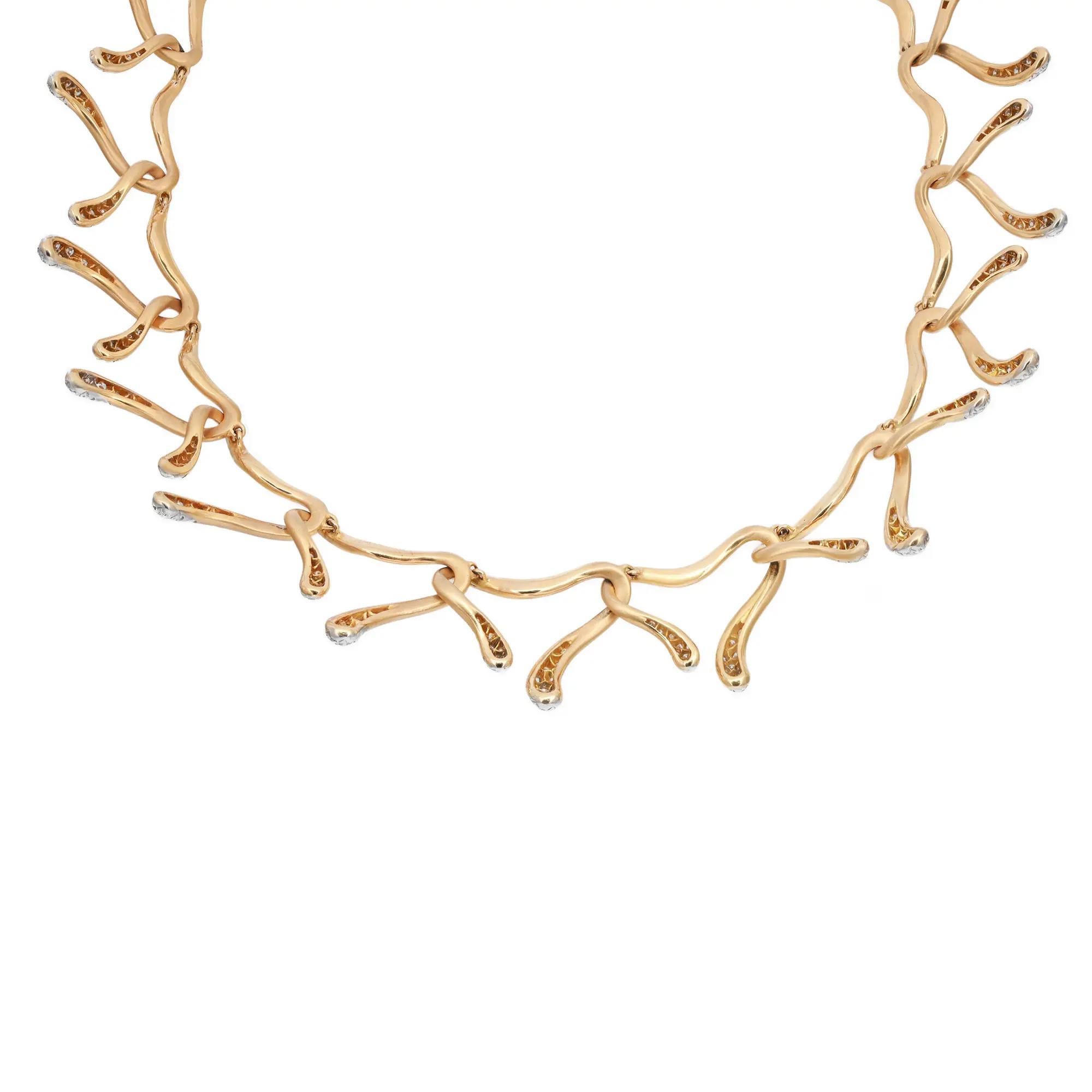 Moderno Angela Cummings - Collana con diamanti Assael a maglie aperte in oro giallo 18 carati 9,73 ct. in vendita