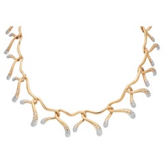 Angela Cummings Diamond Assael Open Link Necklace 18K Yellow Gold 9.73Cttw