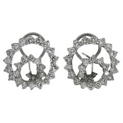 ANGELA CUMMINGS Diamond Platinum Round Spiral Large Earrings