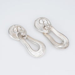 Angela Cummings Doorknocker Earrings 1988 Vintage Large Drops Silver Jewelry