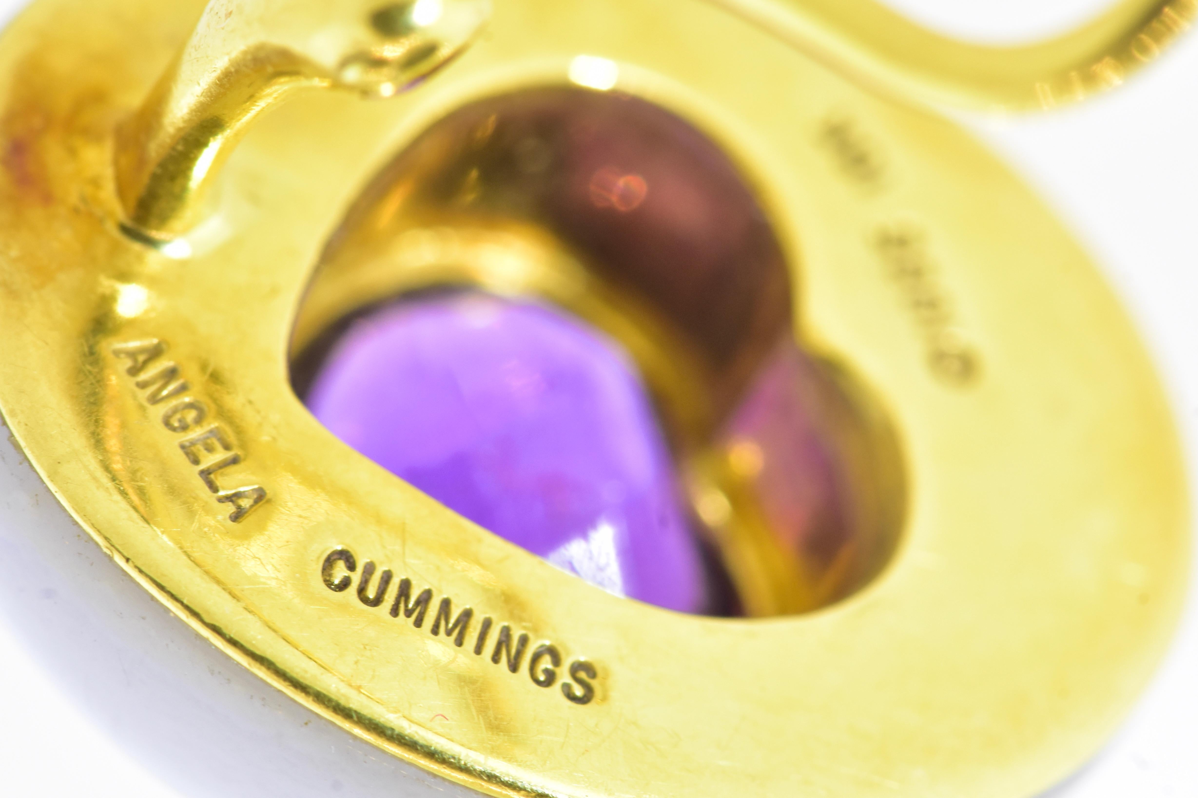 Angela Cummings Ohrringe aus 18 Karat herzförmigen Amethysten in der Mitte in Herzform 3