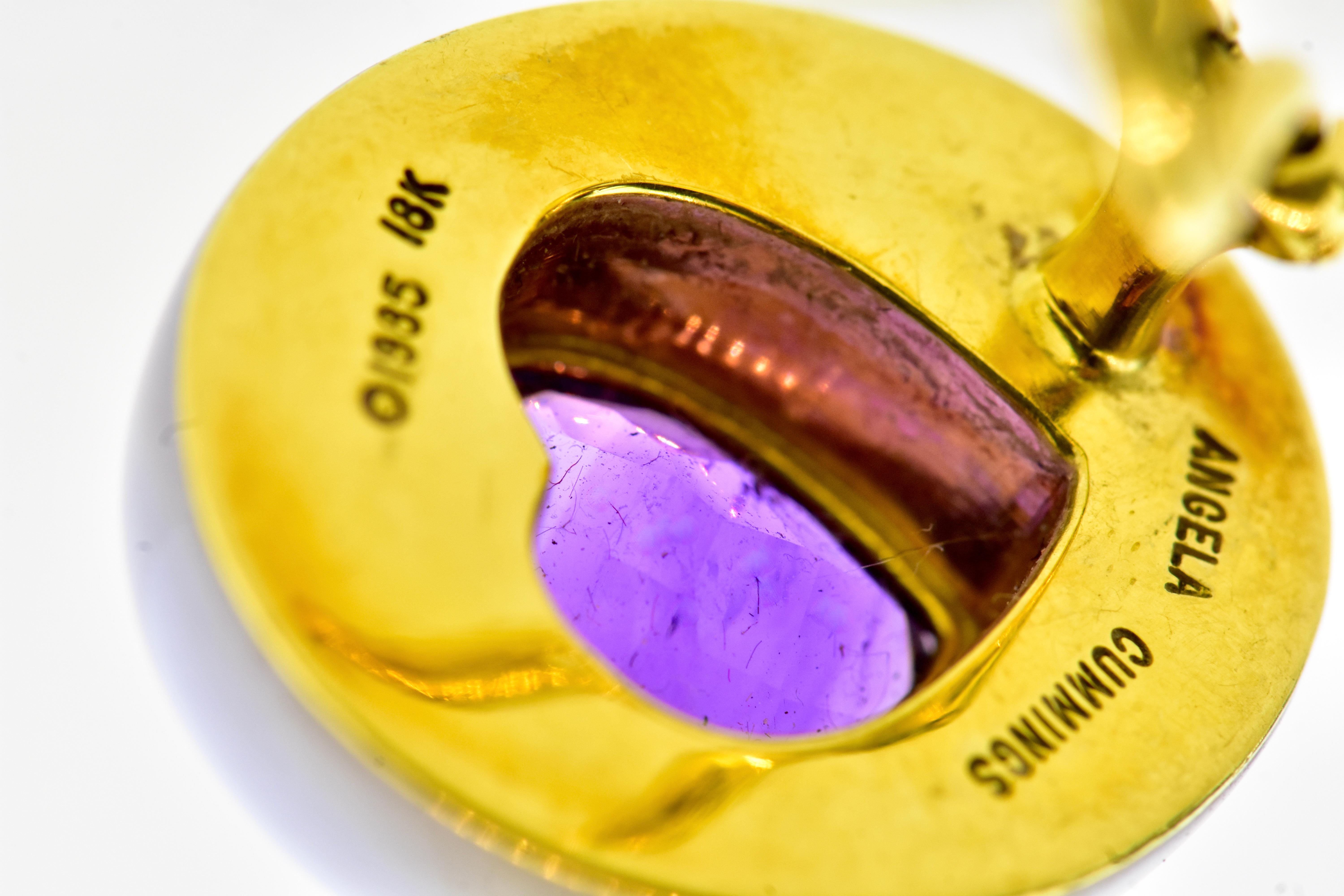 Angela Cummings Ohrringe aus 18 Karat herzförmigen Amethysten in der Mitte in Herzform 4