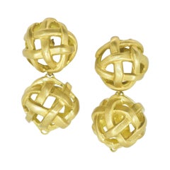 Angela Cummings Earrings in 18K with a Sphere Shape, the bottoms detachable 1985