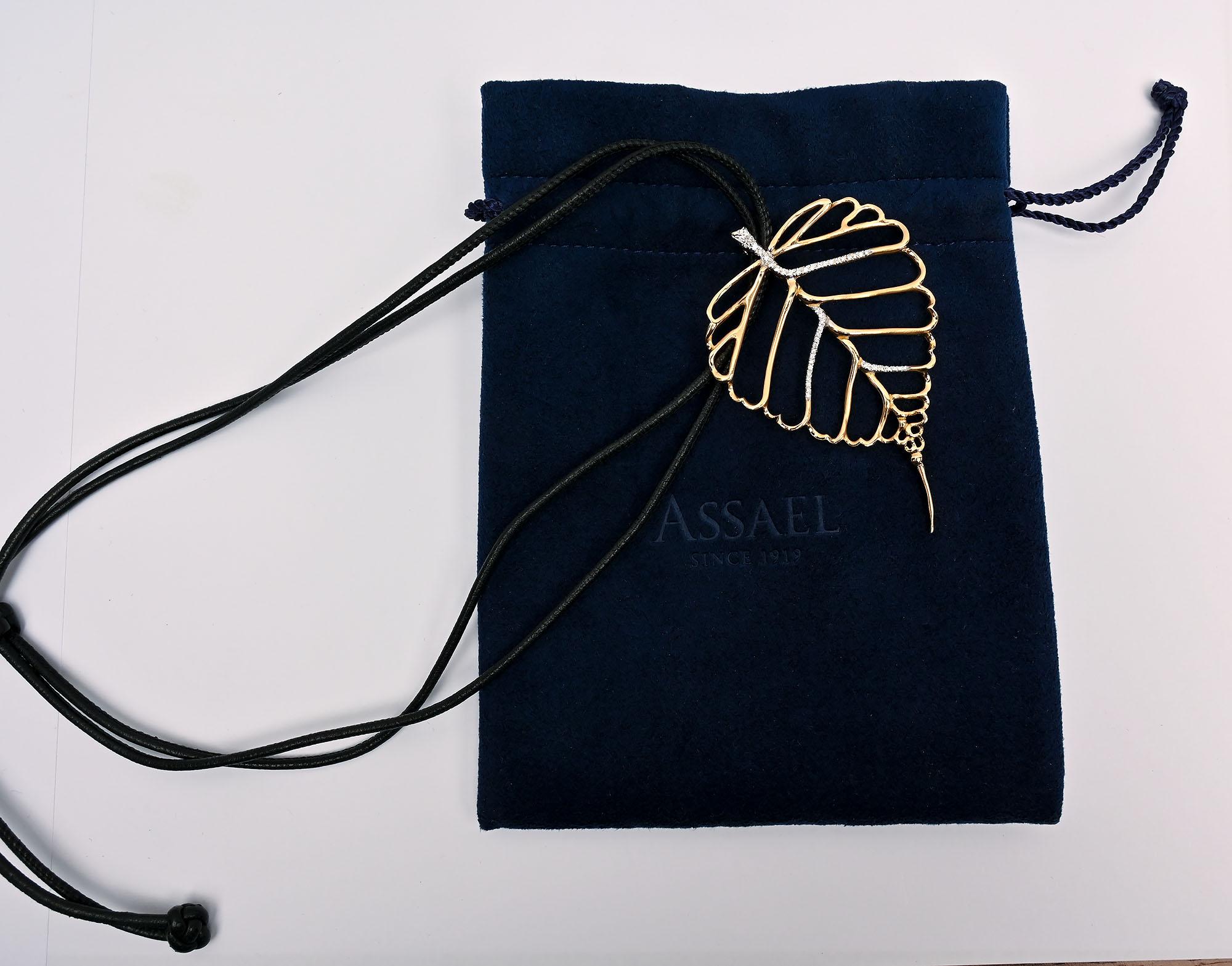 Brilliant Cut Angela Cummings for Assael Diamond Leaf Pendant Necklace