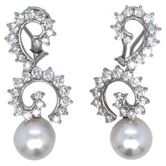 Angela Cummings pour Assael Clips d'oreilles à perles et diamants