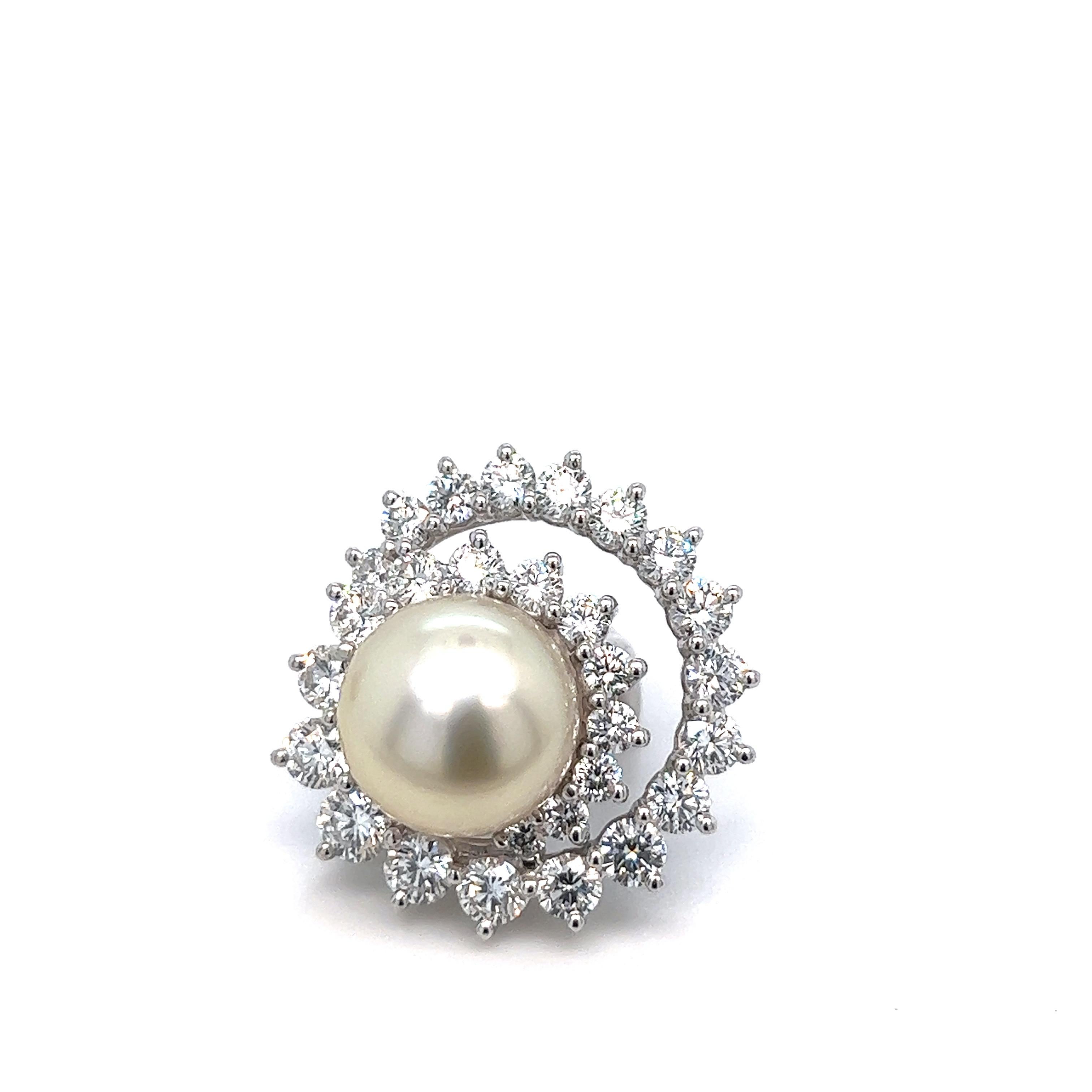 Angela Cummings für Assael Diamant-Perlen-Ohrclips (Rundschliff) im Angebot