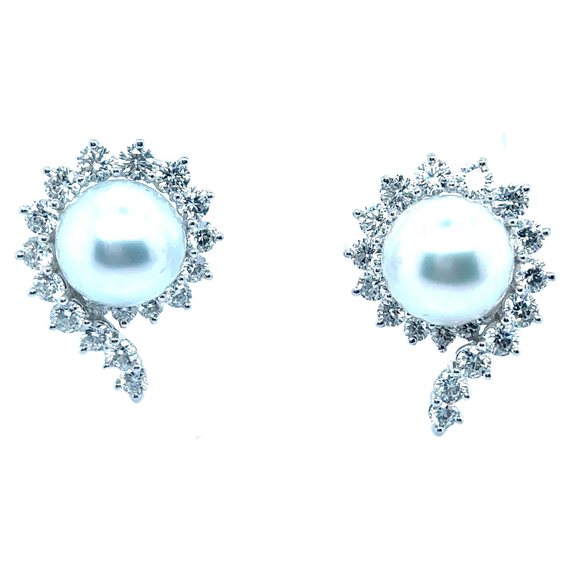 Angela Cummings for Assael Diamond Pearl Earrings For Sale