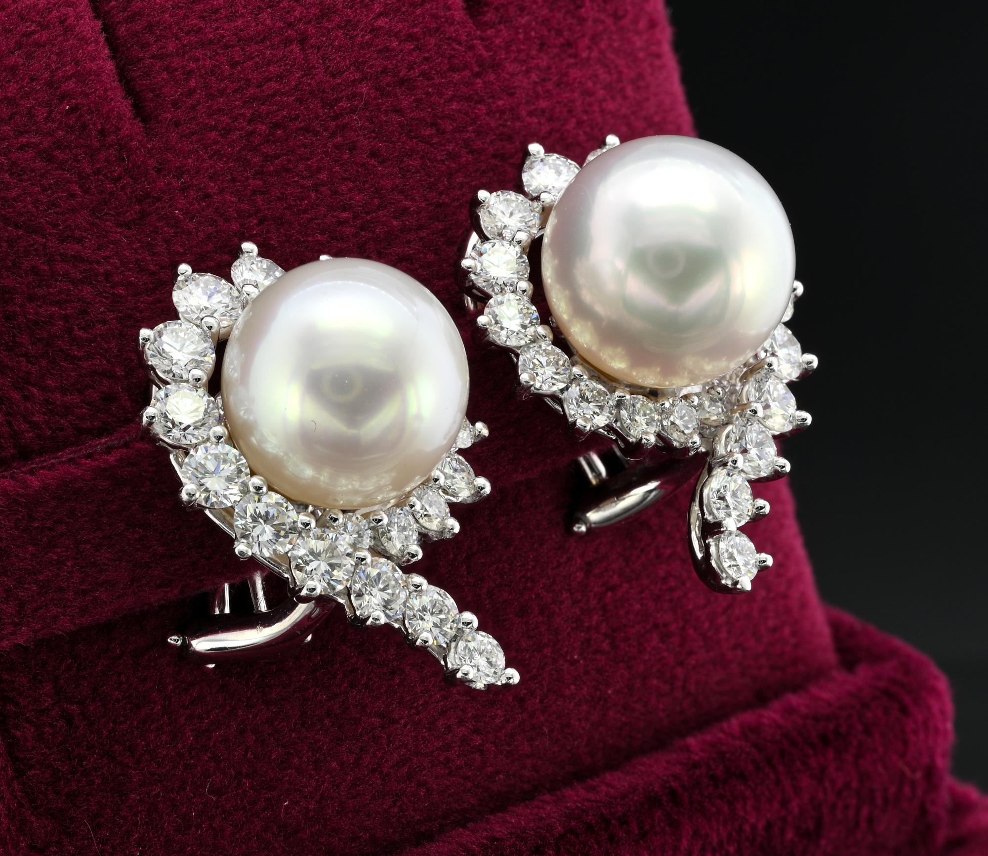 Angela Cummings for Assael Fine Pearl 4.20 Ct Diamond  Earrings In Excellent Condition For Sale In Napoli, IT