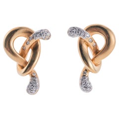 Angela Cummings for Assael Gold Diamond Pretzel Knot Earrings