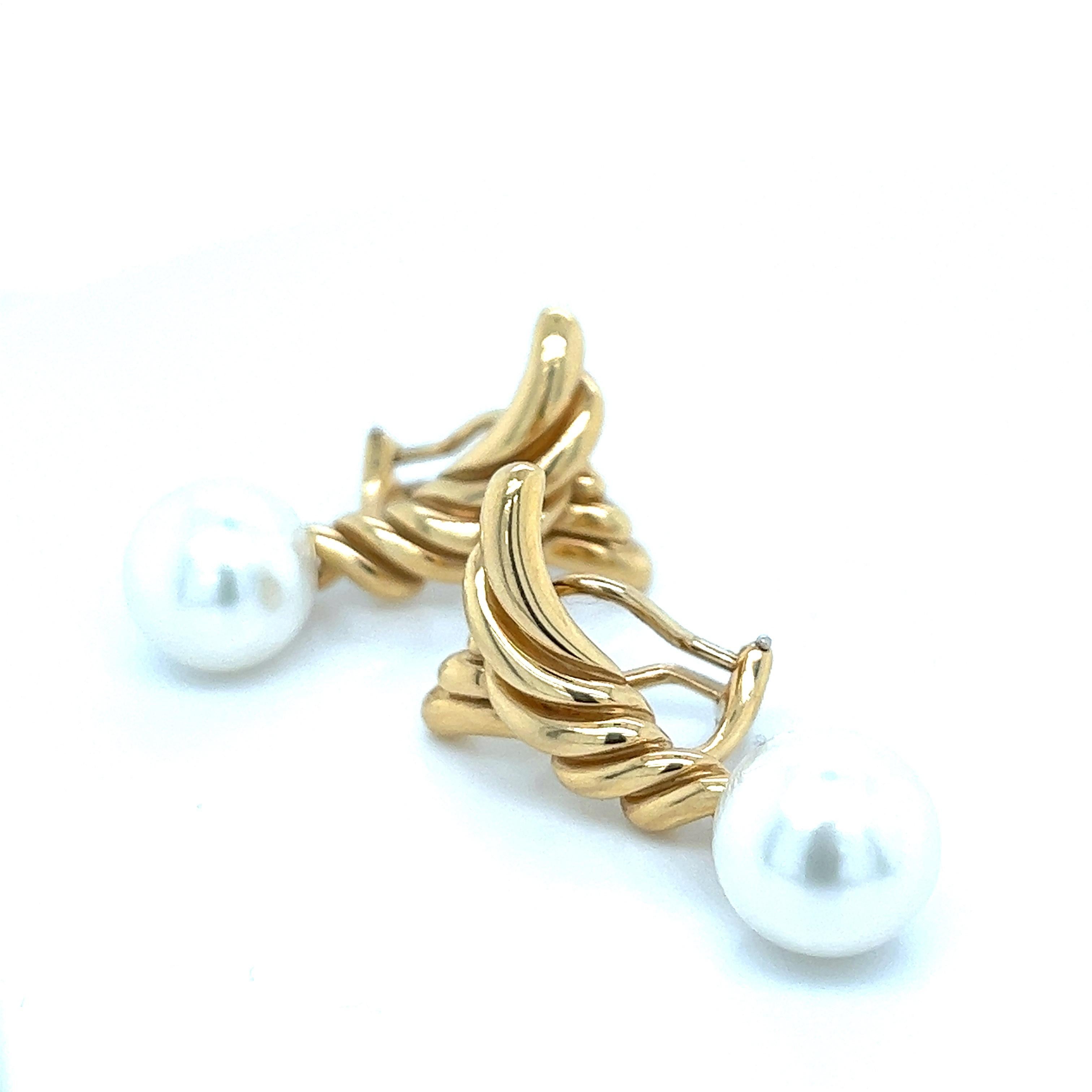 Contemporary Angela Cummings for Assael Gold Pearl Ear Clips For Sale