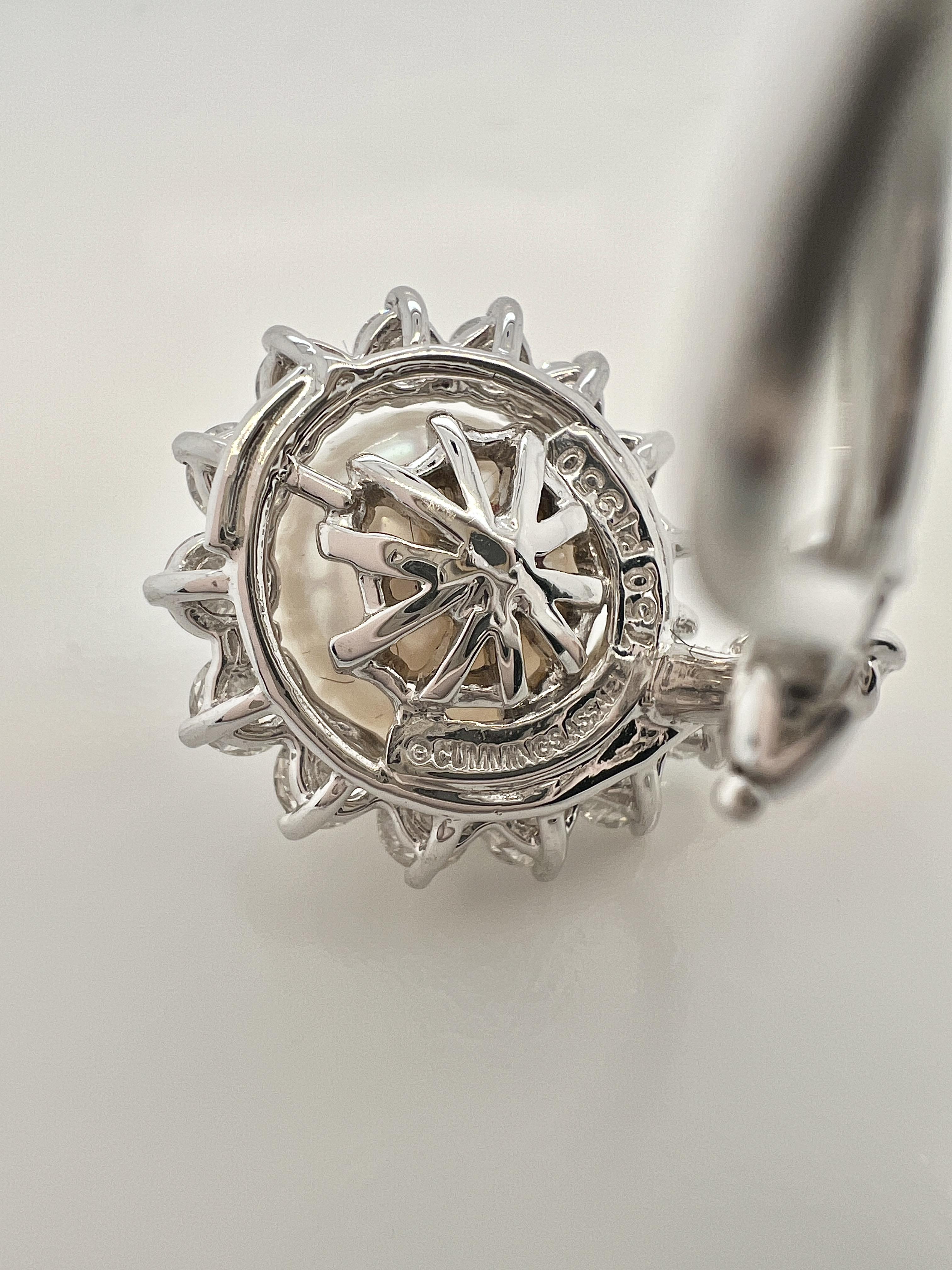 De las mujeres Angela Cummings Para Assael Pendientes de Platino, Perlas Cultivadas y Diamantes en venta