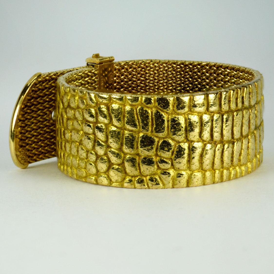 Angela Cummings for Tiffany 18K Yellow Gold ‘Crocodile’ Buckle Bracelet 1