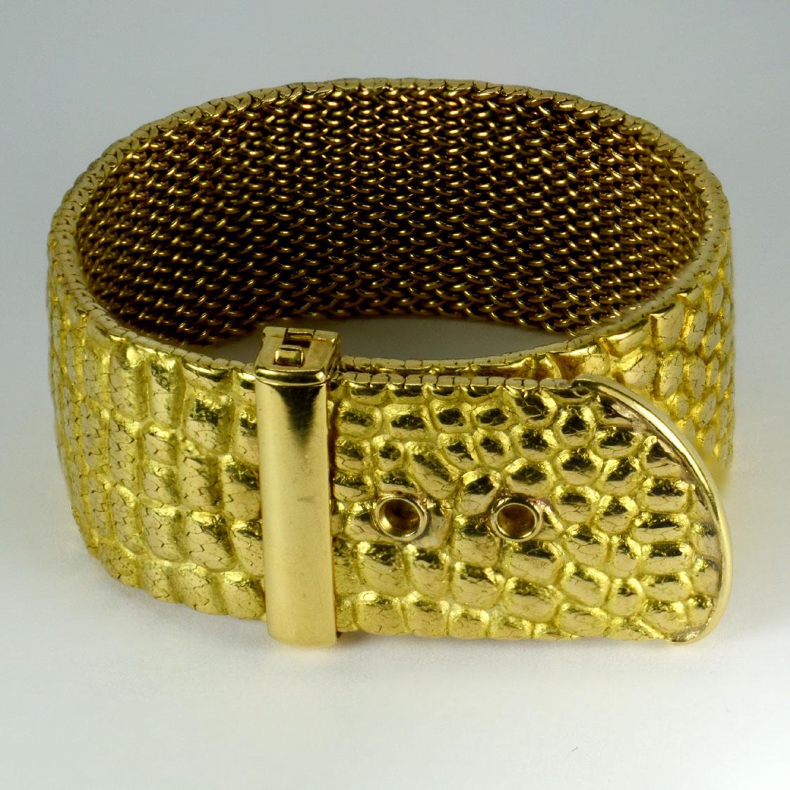 Angela Cummings for Tiffany 18K Yellow Gold ‘Crocodile’ Buckle Bracelet 2