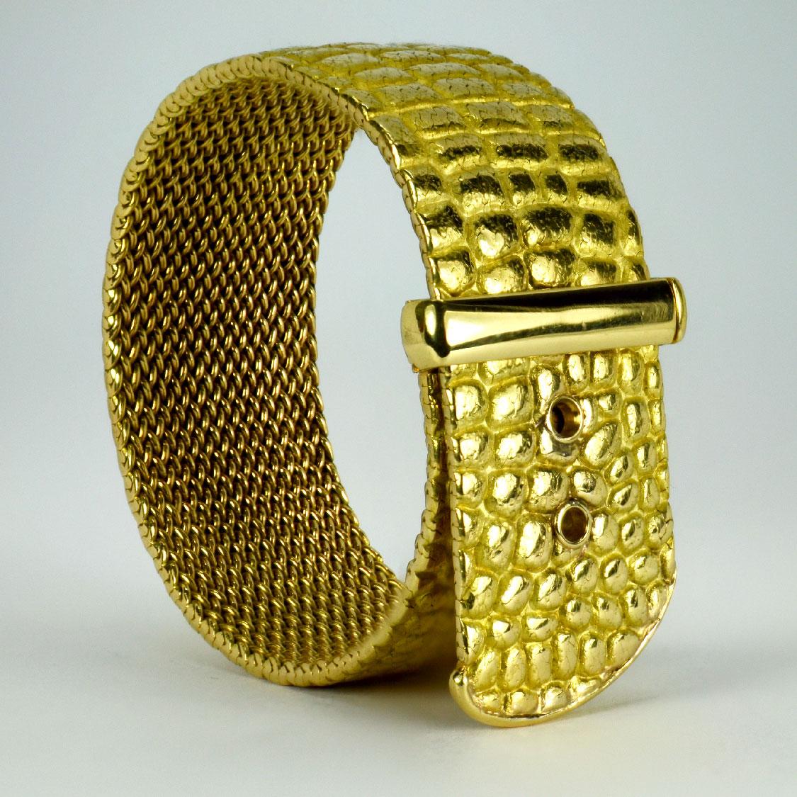 Angela Cummings for Tiffany 18K Yellow Gold ‘Crocodile’ Buckle Bracelet 3