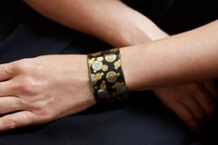 Angela Cummings for Tiffany & Co. Black Iron Lacquer, Gold, Sterling Bubble Cuff