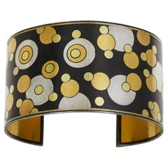 Angela Cummings for Tiffany & Co. Black Iron Lacquer, Gold, Sterling Bubble Cuff