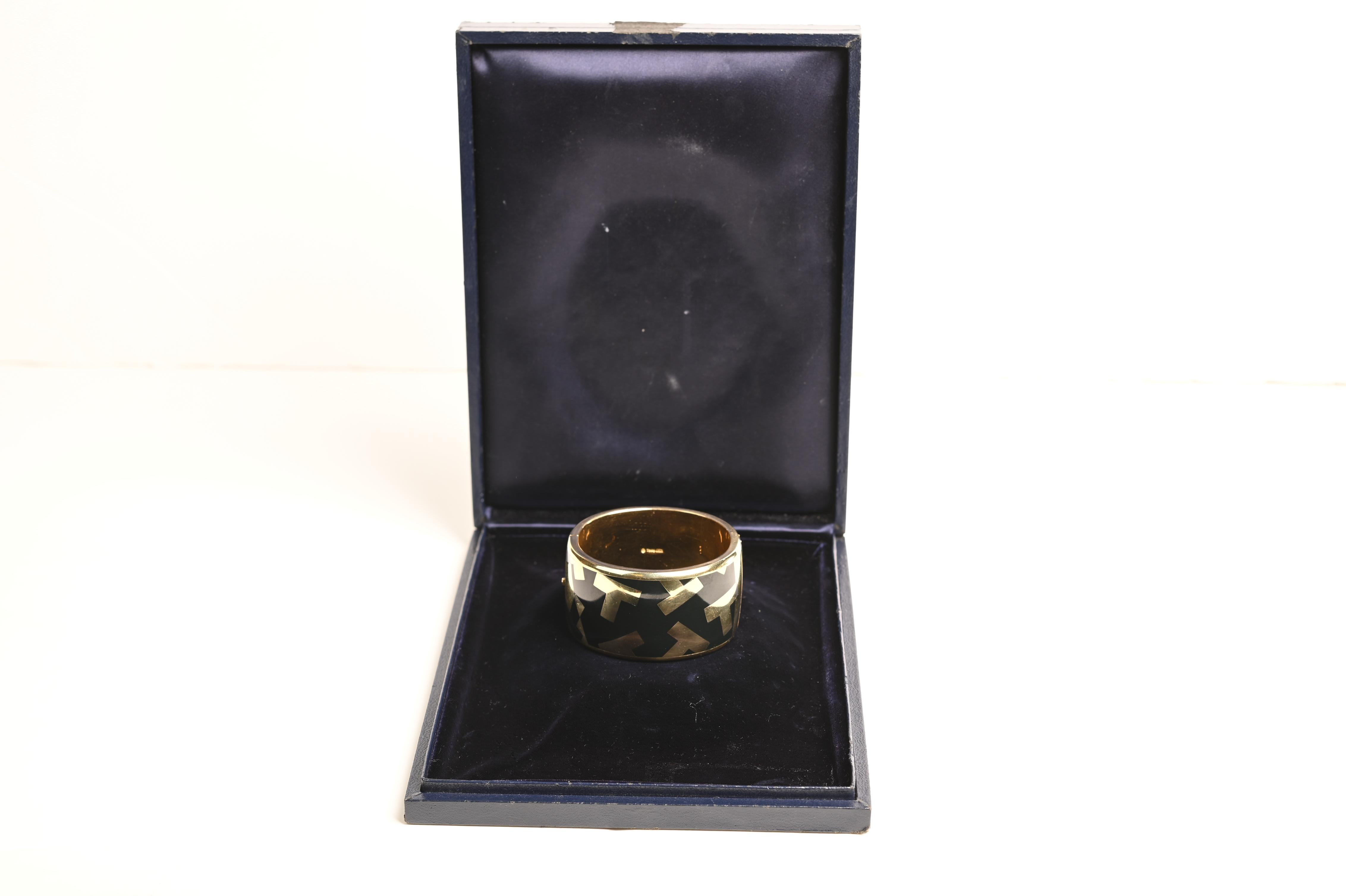Art Deco Angela Cummings for Tiffany & Co. Black Jade Bangle, Circa 1970 For Sale
